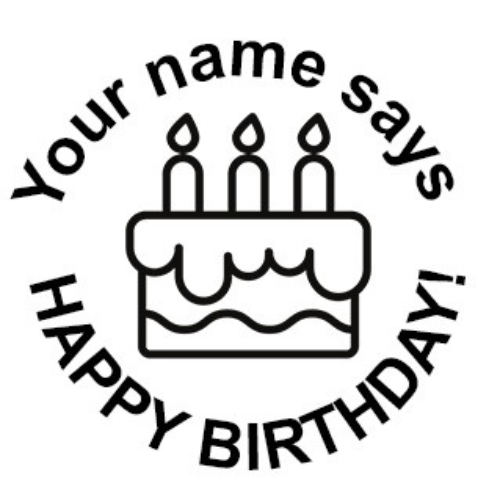 HAPPY BIRTHDAY!' Round Stamp