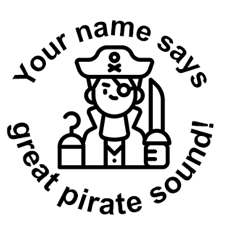 ‘Great pirate sound!’ Round Stamp