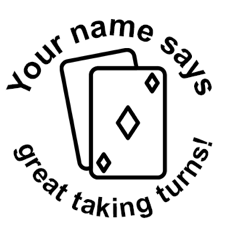 ‘Great taking turns!’ Round Stamp