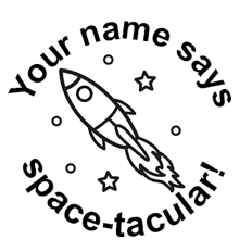 ‘Space-tacular!’ Round Stamp