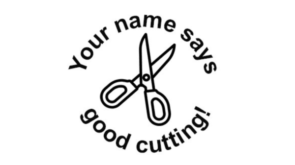 'Good Cutting' Round Stamp